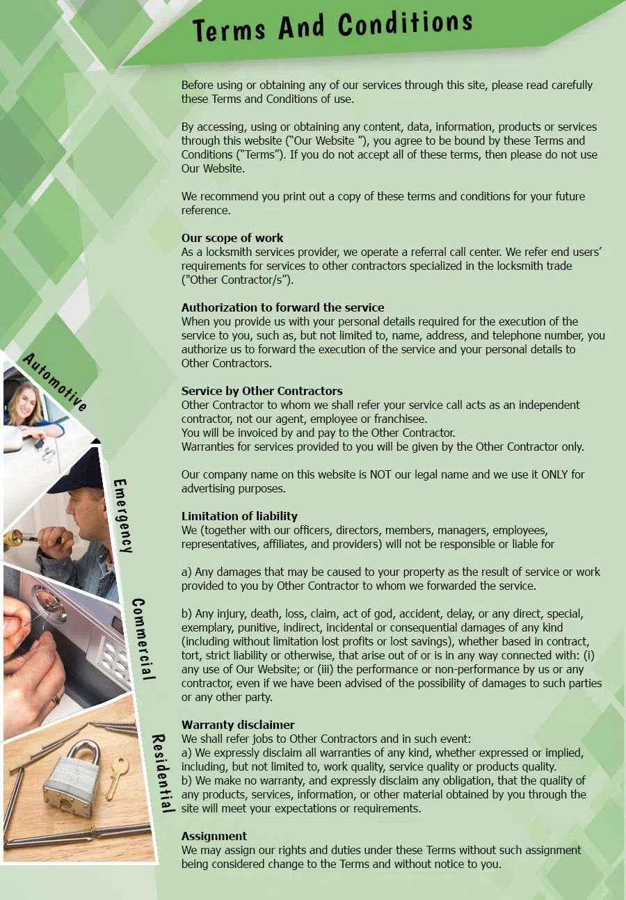 Lock Safe Services Denver, CO 303-729-1009 - TermsAndConditions-2